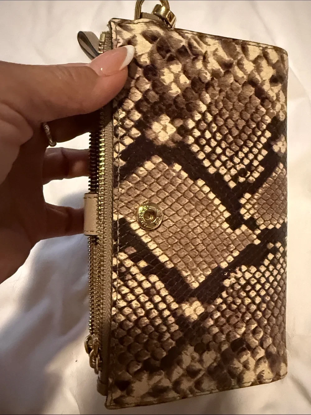 Michael Kors Snake-Print Zip Wallet wristlet